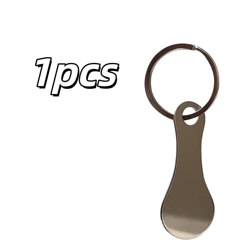 

1/5pcs Stainless Steel Shopping Cart Token Key Ring – Reusable Trolley Token, Supermarket Accessory