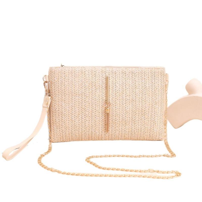 New Woven Clutch Bag Straw Flip Fringed Bag Fashion Envelope Bag