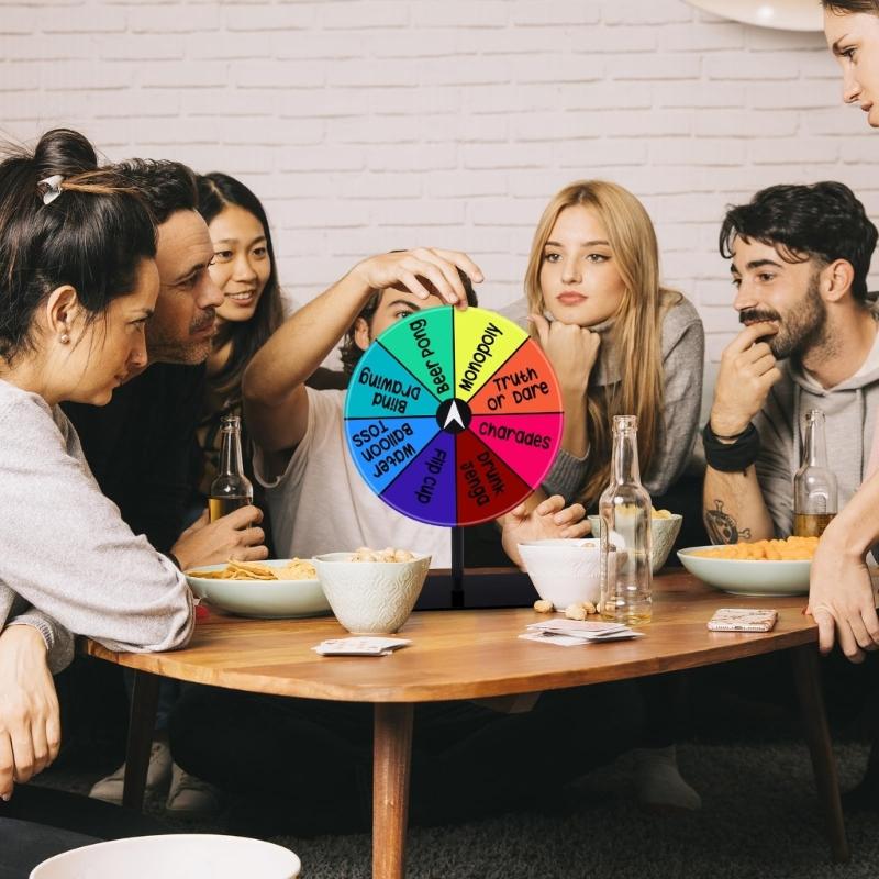 Rotating Prize Wheel Plastic Base Removable Stand Classroom Game Party Supplies Dry Erases Accessories Included