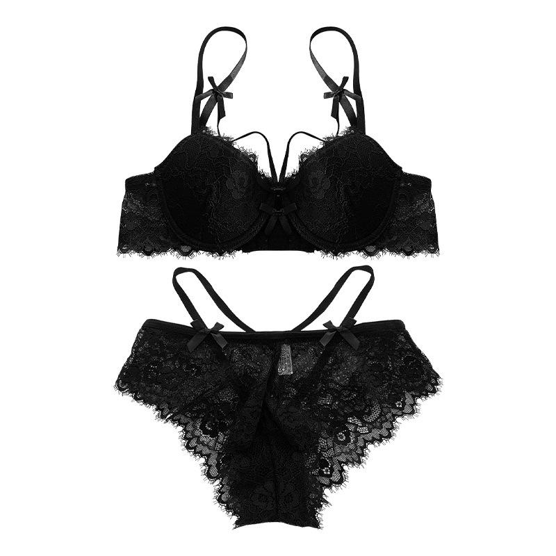 Elegant Embroidered Lace Push-up Bra - Breathable, Adjustable Support for Autumn/Winter.