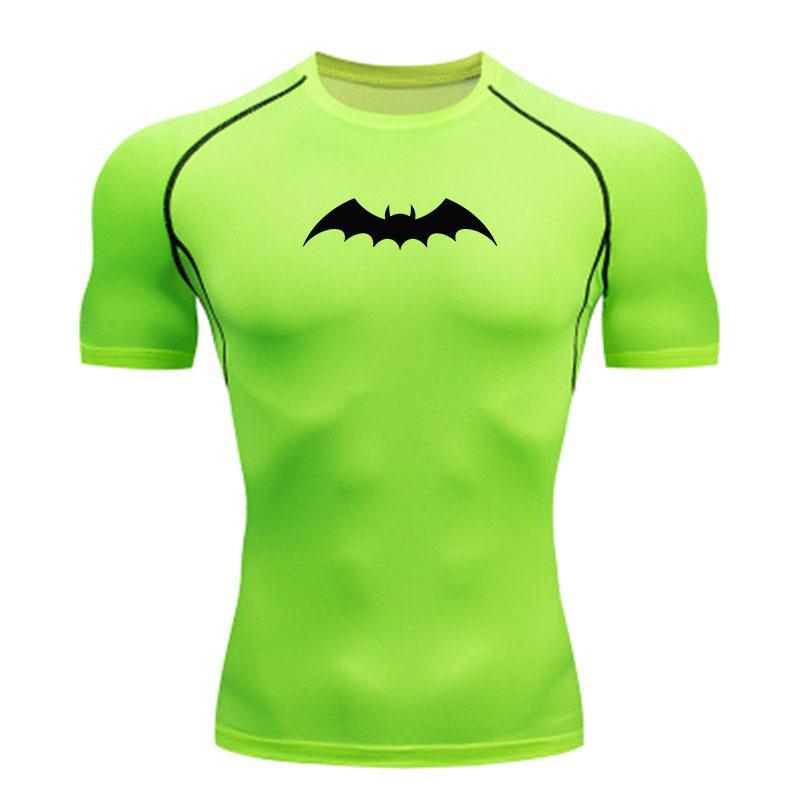 Men's Compression Athletic T-Shirt, Quick Dry Breathable Bat
