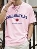 Cascate del Niagara Ontario Canada Stampa Maglietta Per Uomo Moda Estiva Maglietta Cotone Abbigliamento Casual Comoda Morbida Manica Corta