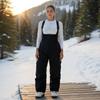 New Ski Pants Women's Outdoor Strap Warm Double Board Windproof Waterproof Winter Leisure Sports Loose Large Pocket Snow Pants