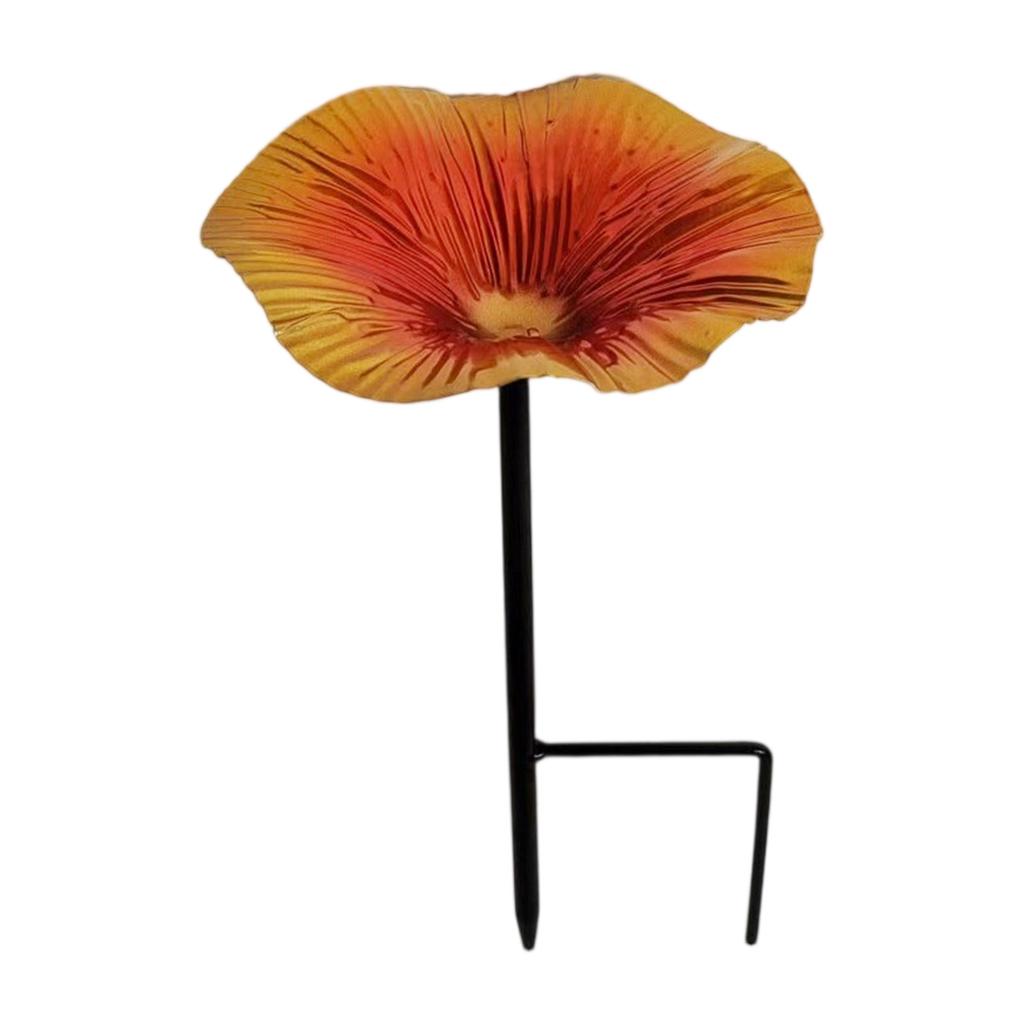 1 Pc,This Beautifully Crafted Metal Flower Bird Bath Doubles As A Bird Feeder, Adding Charm And Function To Your Outdoor Space.