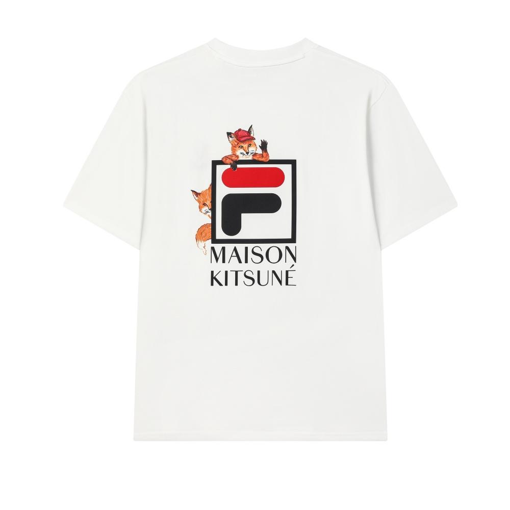 FILA x Maison Kitsune Little Fox T Shirt Unisex Cloud White F11U529101F-WT XL