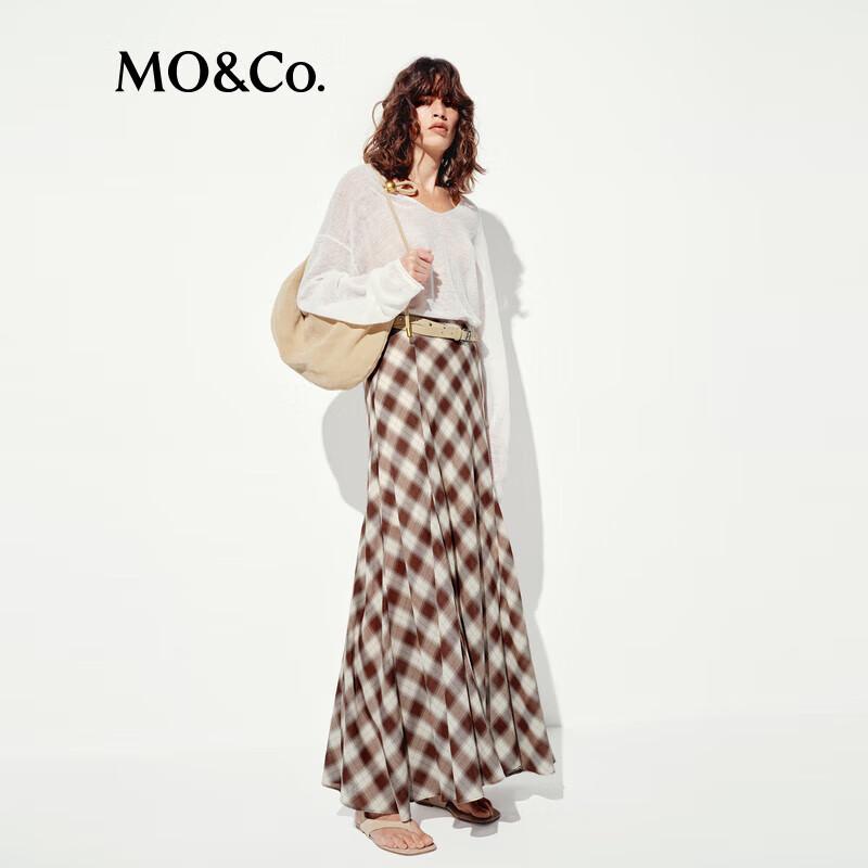 

MO&Co. Летний легкий трикотажный свитер с V-образным вырезом из смеси конопли 2025 M (165)