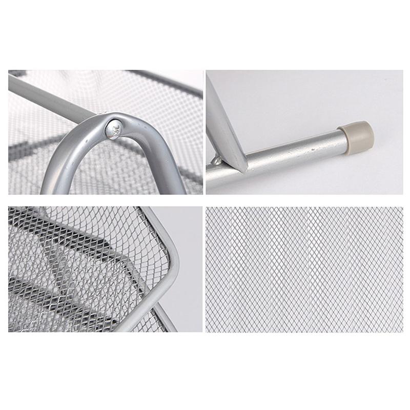 Organizator Tăvi pentru Documente cu Trei Nivele, Suport Metalic de Birou pentru Depozitare și Gestionare, Raft Multifuncțional din Plasă pentru Documente