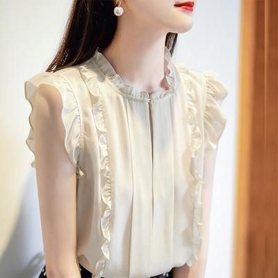 Summer New Light Luxury French Polka Dot Shirt Women's Print Top