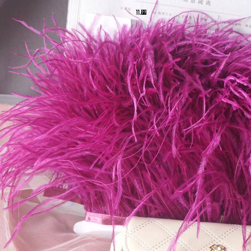 Ostrich Feather Fringe - Various Colors, 10-15cm, 1 Meter for Clothing Accessories