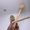 Boar Bristle Long Handle Bath Brush | Soft Horsehair Exfoliating Back Scrubber & Massager
