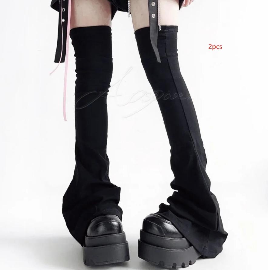 Calze a coscia Y2K Elasticità Dimagranti Ginocchiere Stile Giapponese Femboy Piccante Sopra il ginocchio Polsini a forma di corno Accessori Sexy
