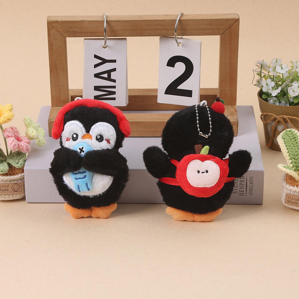 2pcs Cute Stuffed Penguin Plush Keychain, Cartoon Animal Pendant for Car, Backpack & Bag Decoration