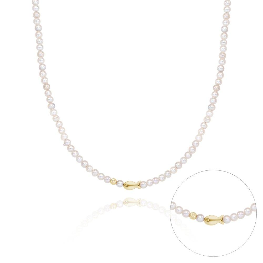 

Fish Pearl Bead Necklace Nnom4001_S