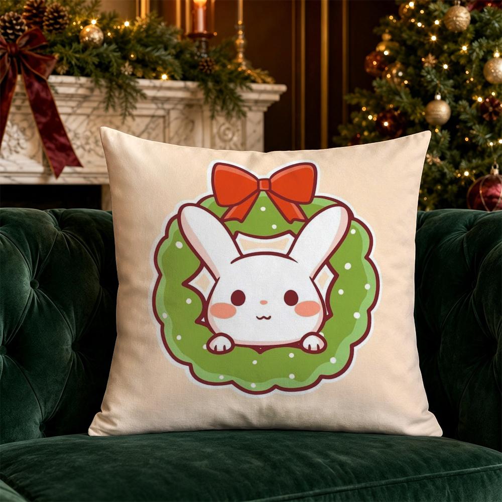 Christmas Cute Animal Pillow Covers Pattern Cushion Cover Suitable for Sofa Bedroom Car Pillow Cover
