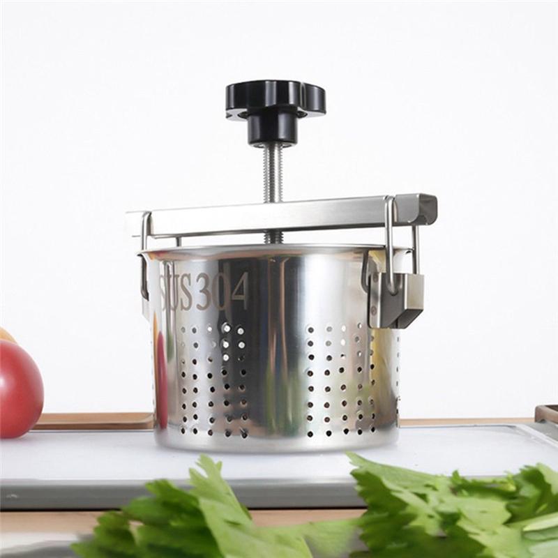 A25F-Stainless Steel Vegetable Stuffing Squeezer 1.5L Manual Dumpling Stuffing Squeezer Vegetable Drainer