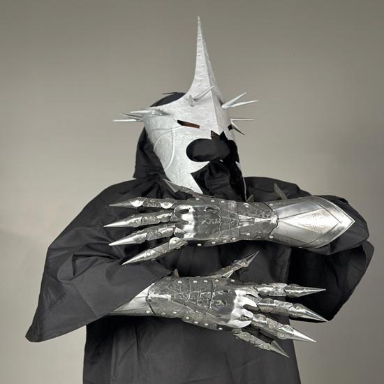 Nazgul Costume Halloween Outfit Ringwraith Robes Rider Costume Gowns Ring Wraith Cosplay Witch King of Angmar Costume Medieval Armor
