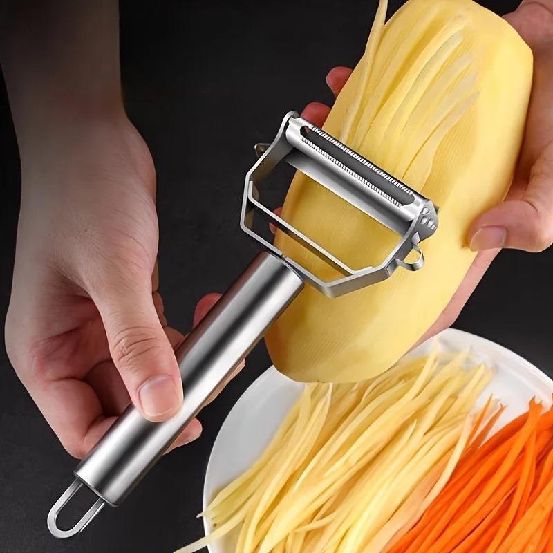 3 BUC Peeler de Legume pentru Bucătărie Oțel Inoxidabil Răzătoare de Pepene Dublu Cap Peeler de Uz Casnic Multi-Funcțional Peeler de Fructe și Legume