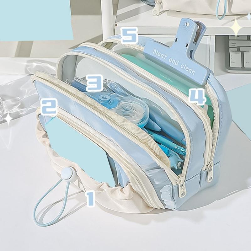 Astuccio Estetico Multistrato Astuccio Grande Capacità Per Organizzare Materiale Scolastico