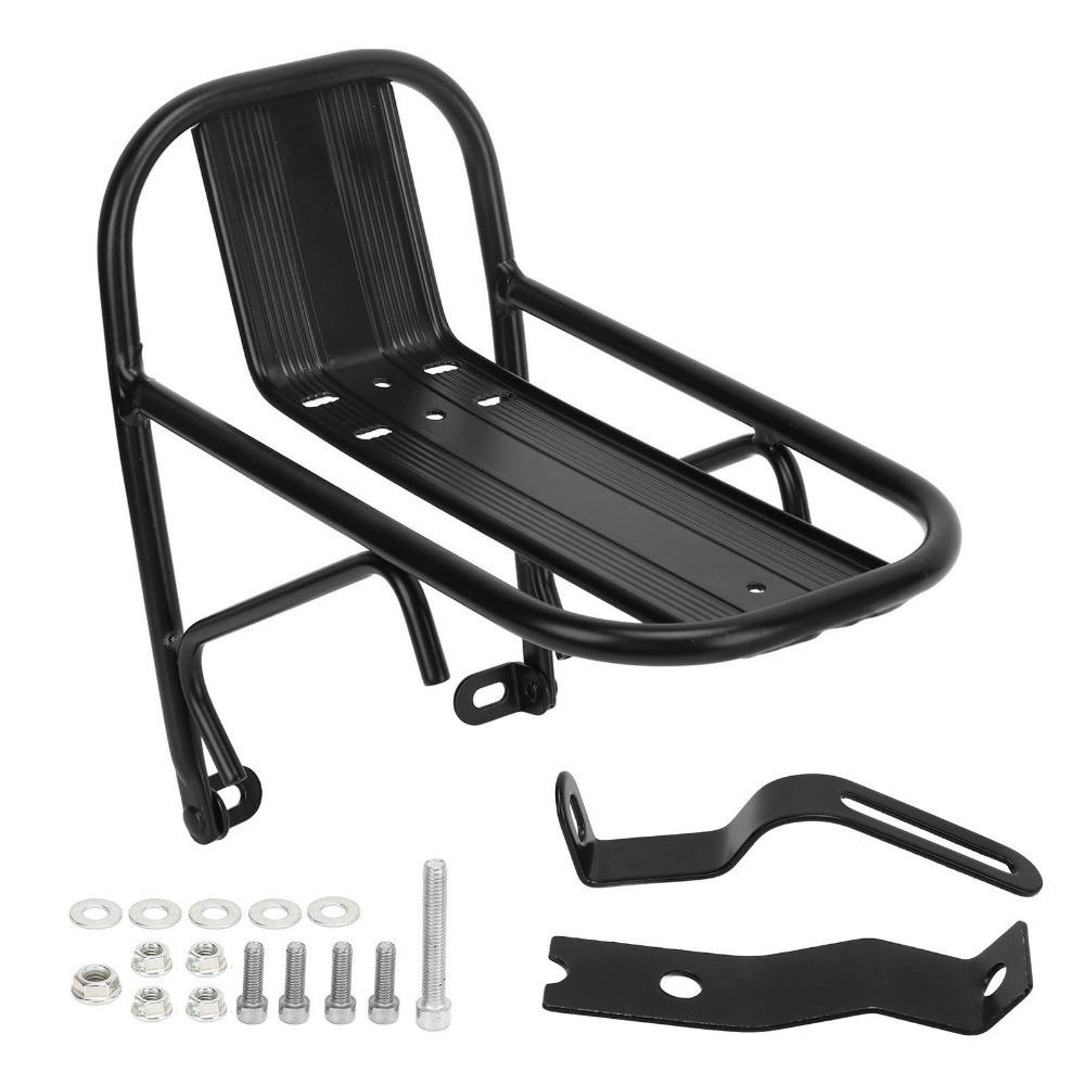 Aluminum Alloy Bike Front Luggage Rack Front Fork Mount Bike Cargo Rack  for Mountain Road Bike чёрный