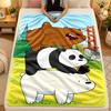 Flannel BlanketBear Warm Soft Throw Blanket for Indoor Sofa Bed Living Room Use
