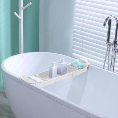 Estante para Bañera Extensible Bandeja para Bañera de Baño Organizador de Ducha Estante para Bañera Portarrollos de Papel Higiénico Organizador de Almacenamiento Accesorios
