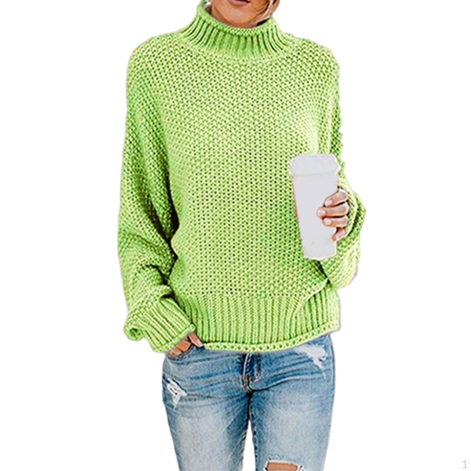 

Long-sleeved Sweater Over-the-sided Women Casual M_Fruit green