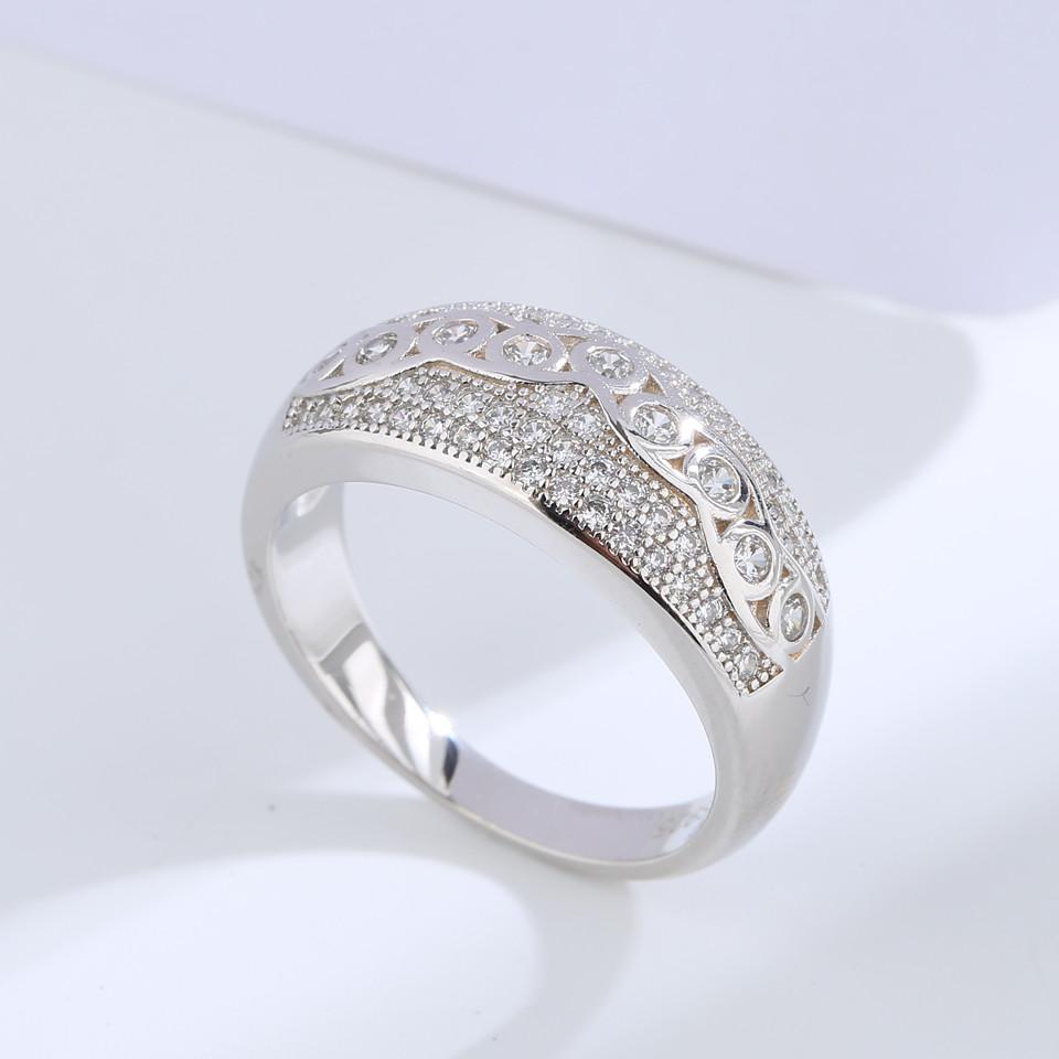 Buyee 925 Sterling Silver Big Ring Finger White Zircon Ring for Woman Man Fashion Luxury Wedding Party Fine Jewelry Circle
