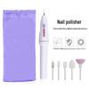 Mini Electric Nail File Pen with 5 Grinding Heads & Purple Cloth Bag