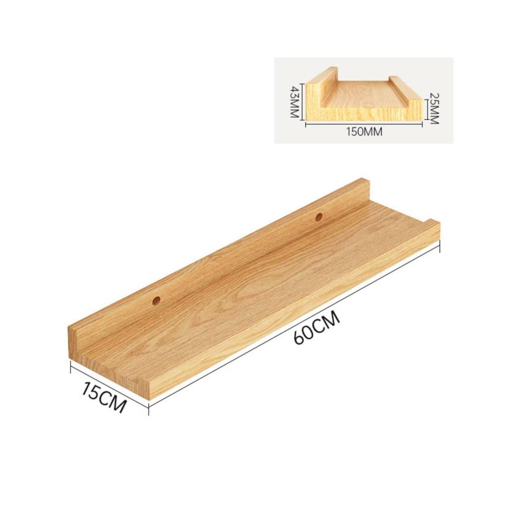 Wall Shelf with Retaining Rails SpaceSaving Rectangular Raised Edges Versatile for