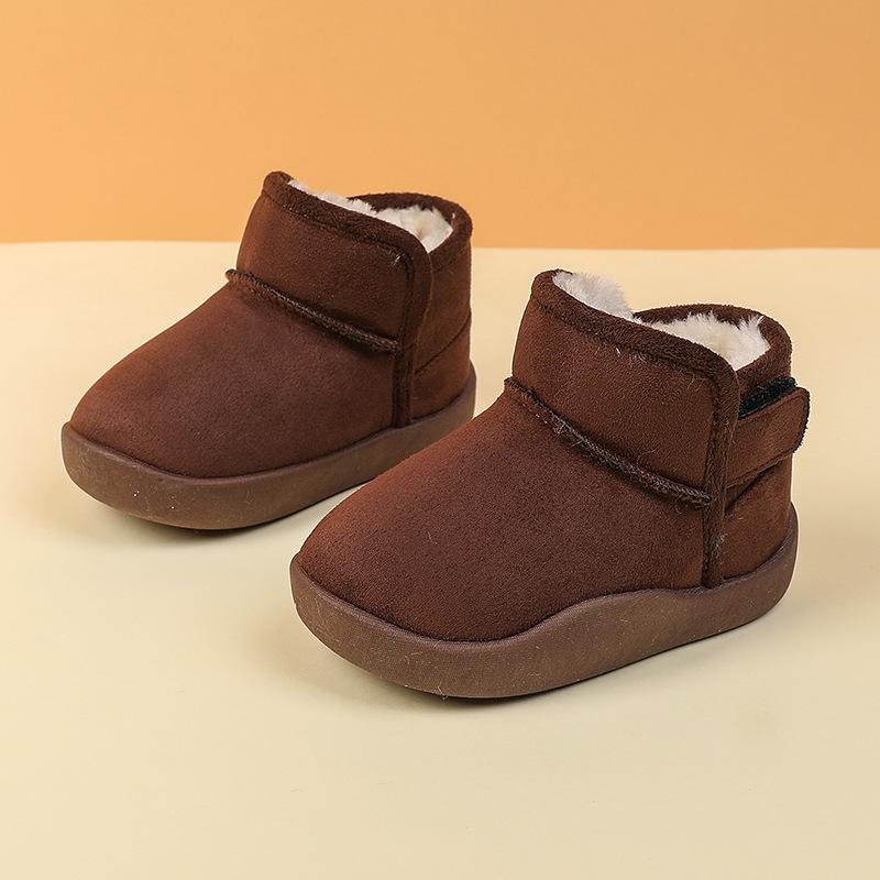 Children Shoes Simple Plush Warm Cotton Shoes Daily Antiskid Thick Soft Sole Girl Casual Snow Boots Boy Winter Sneakers