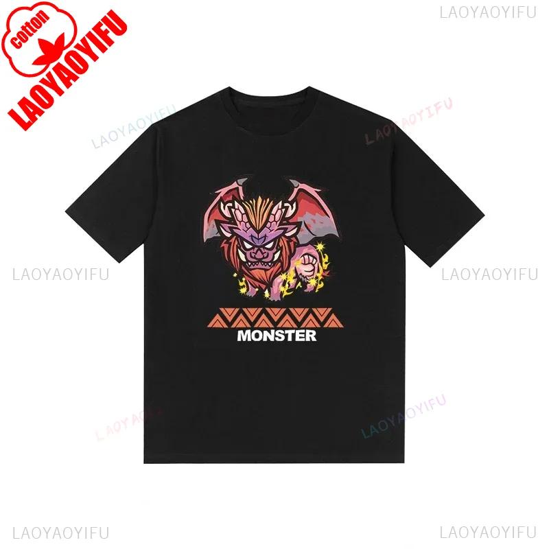 Monster Hunter Tshirt Funny Game Fans Cartoon Tops Cotton Korea Style Short Sleeve T Shirt Casual Hipster Streetwear Man Tees