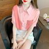 Color Block Shirt for Women Short-sleeved 2025 New Summer Fashionable Fashionable Design Niche Chiffon Top