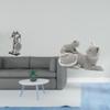 Nordic Resin Knight Cat Figurine Abstract Animal Art Sculpture Ornament for Desk Cabinet Tabletop