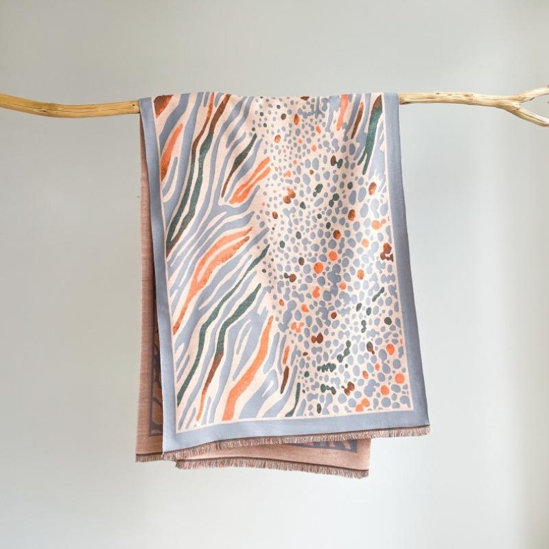 Autumn and Winter Leopard Print Wild Fashion Warm Scarf Unique Personality Sweet Cool Wind Women Imitation Cashmere Air Conditioner Shawl Scarf