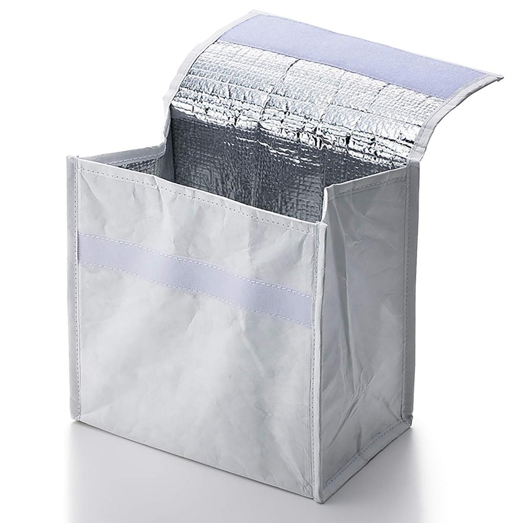 DEAN DELUCA Lunch 20 x 20 x 13 cm & Bag, White, Insulated, Foldable, Compact,