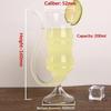 Clear Cocktail Wine Glass with Straw Food Grade Reusable Cup for Wedding Bridal Shower Party Cold Drinks