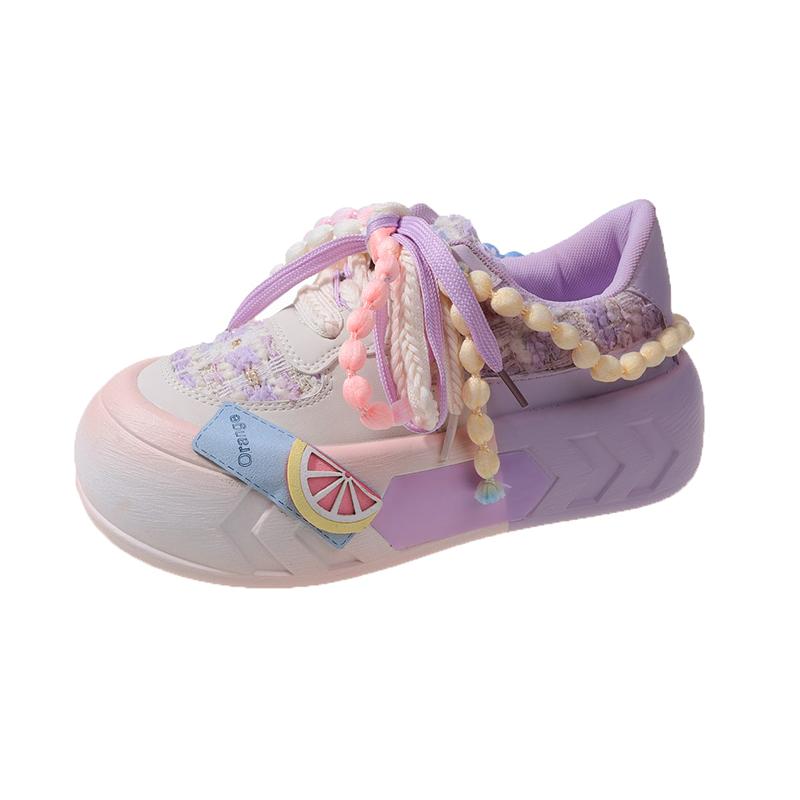 5CM Ladies Shoes on Sale Fashion Kawaii Round Toe Lace Up Women's Vulcanized Shoes Spring Flat Outdoor Breathable Women Sneakers