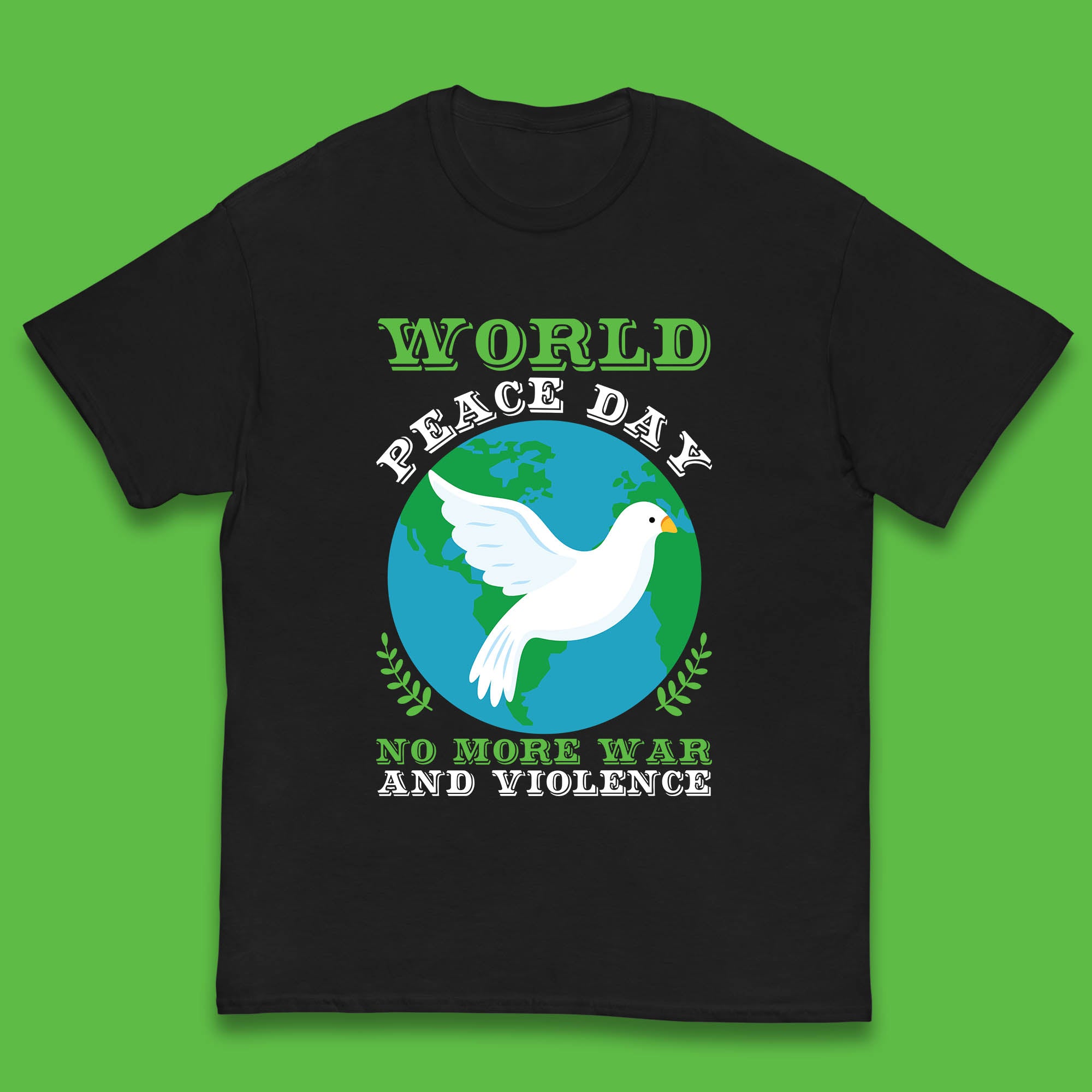 

World Peace Day No More War And Violence Human Rights Stop War Kids T Shirt 140