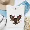 Owl Blooms Shirt Animals & Flowers Plants Gift Women Hand Drawn Tee Owl T-Shirt Wildlife Fan Botanical Tshirt Illustrated Graphic Floral