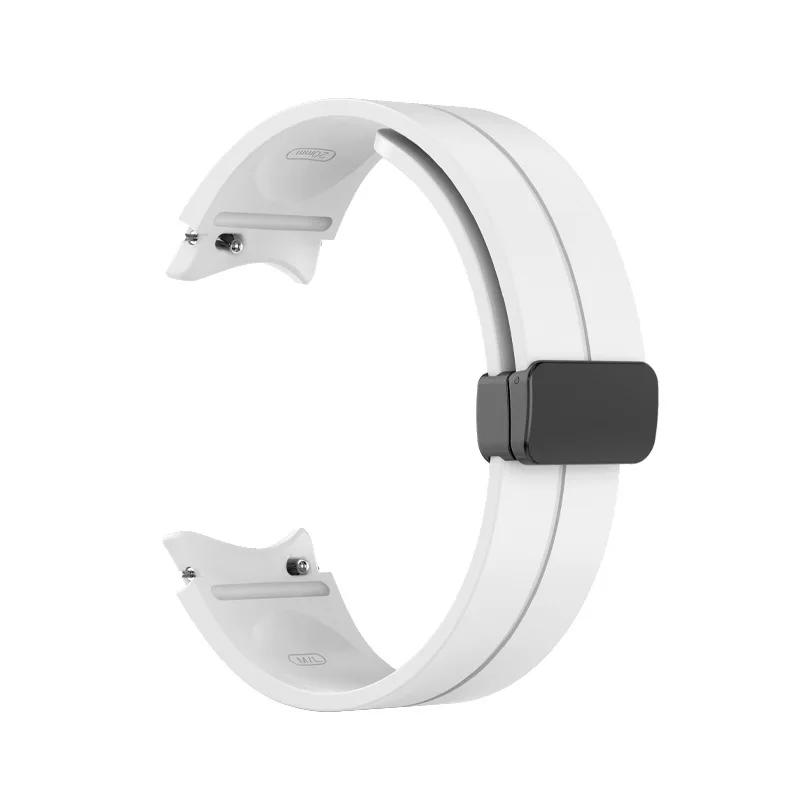 No Gap Silicone strap For Samsung Galaxy watch 7/6/5/4 40 44mm 5 Pro 45 Original Magnetic bracelet band For Watch 4 Classic belt