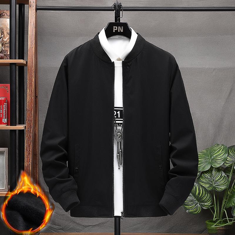 Fleece Jacket for Men Baseball Collar Jacket for Winter Warm Jacket for Men Fashion Men Mouth Sleeve Top Side Seam Insert Bag
