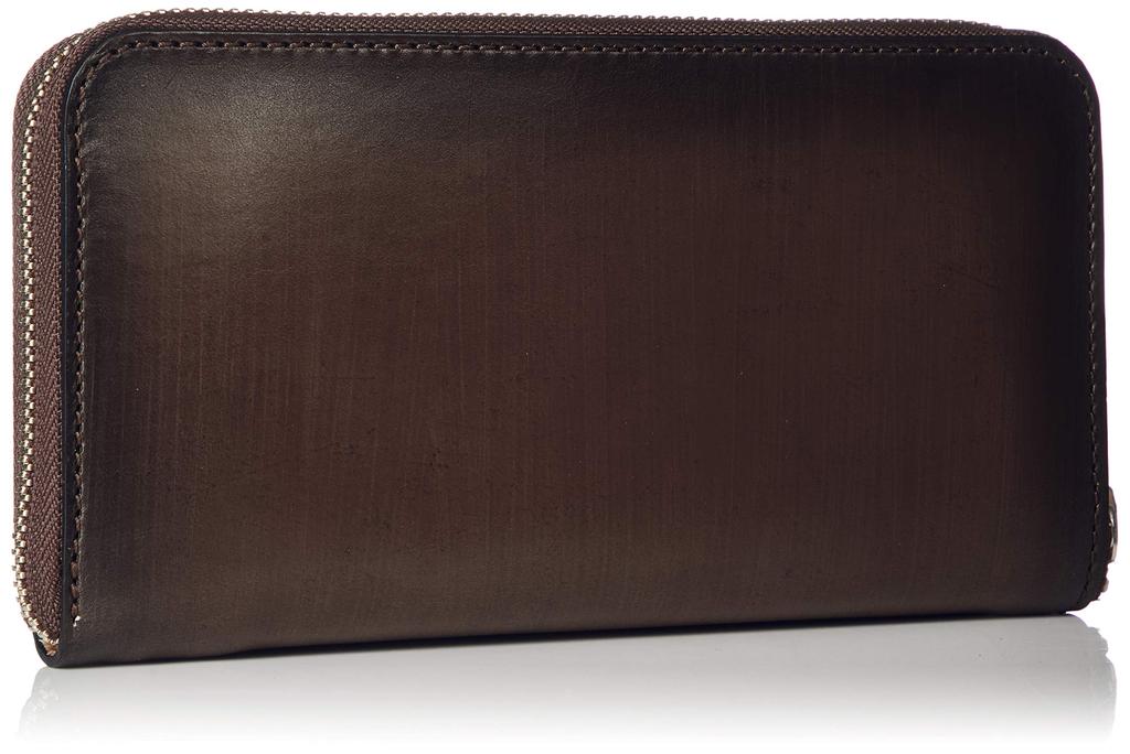 Tachiya Himeji Leather Hand-Dyed Round Zip Wallet HM023KW Dark Brown