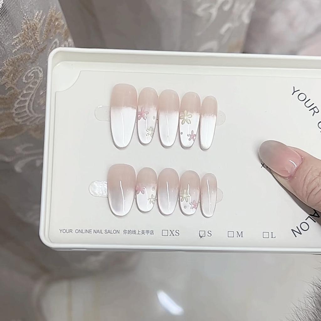 Pure Hand-made Phototherapy Wearer Spring Cat Eye Style Reusable Nail Art Patch