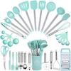 33-Piece High-Temp Resistant Silicone Utensil Set with Non-Stick Spatula & Stainless Steel Cutlery