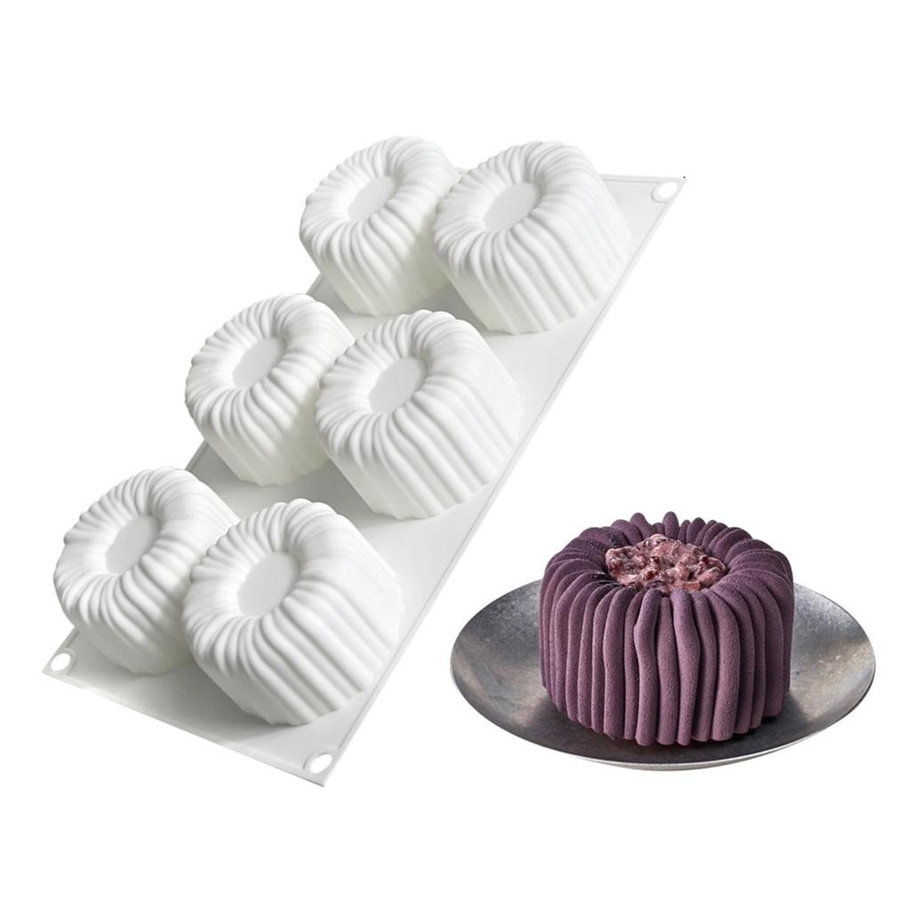 Silikonformsett for Baking Sjokolade Multifunksjonelt 6-hulrom Silikon Moussekakeformer For Uanstrengt Baking Og Godbiter