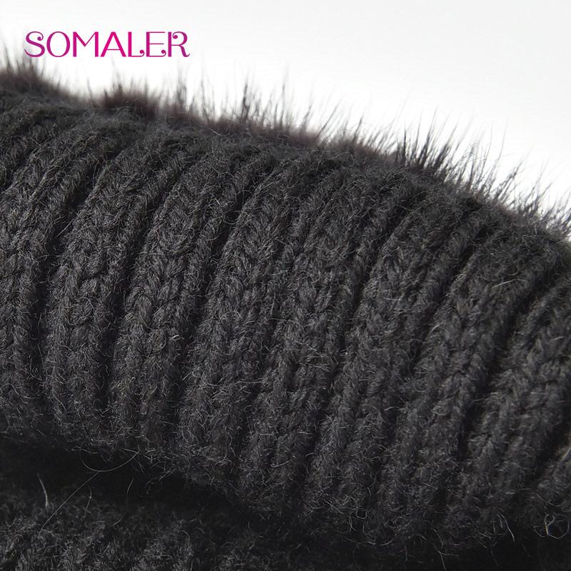 SOMALER Women Winter Real Mink Fur Hats Warm Fox Fur Hand-sewn Hat Girl Bonnet Fashion Fur Flower Female Ski Caps