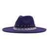 New Elastic Webbing Point Drill Men and Women Couple Hat Woolen Top Hat M Big Brim Jazz Hat