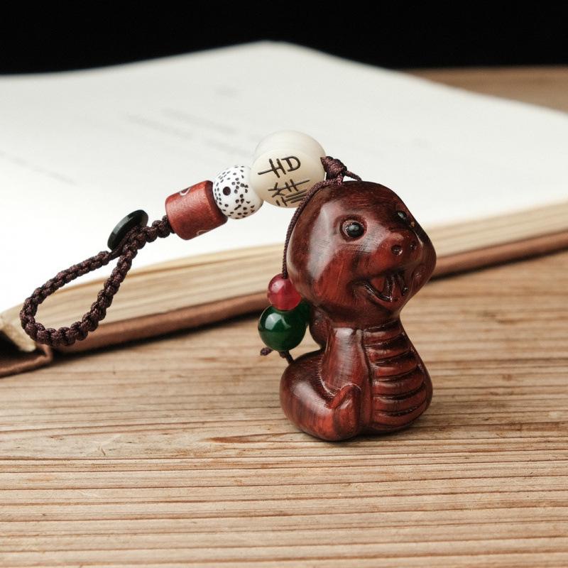 Rosewood Zodiac Animal Charm: Cute Pendant for Phone, Bag, or USB Flash Drive