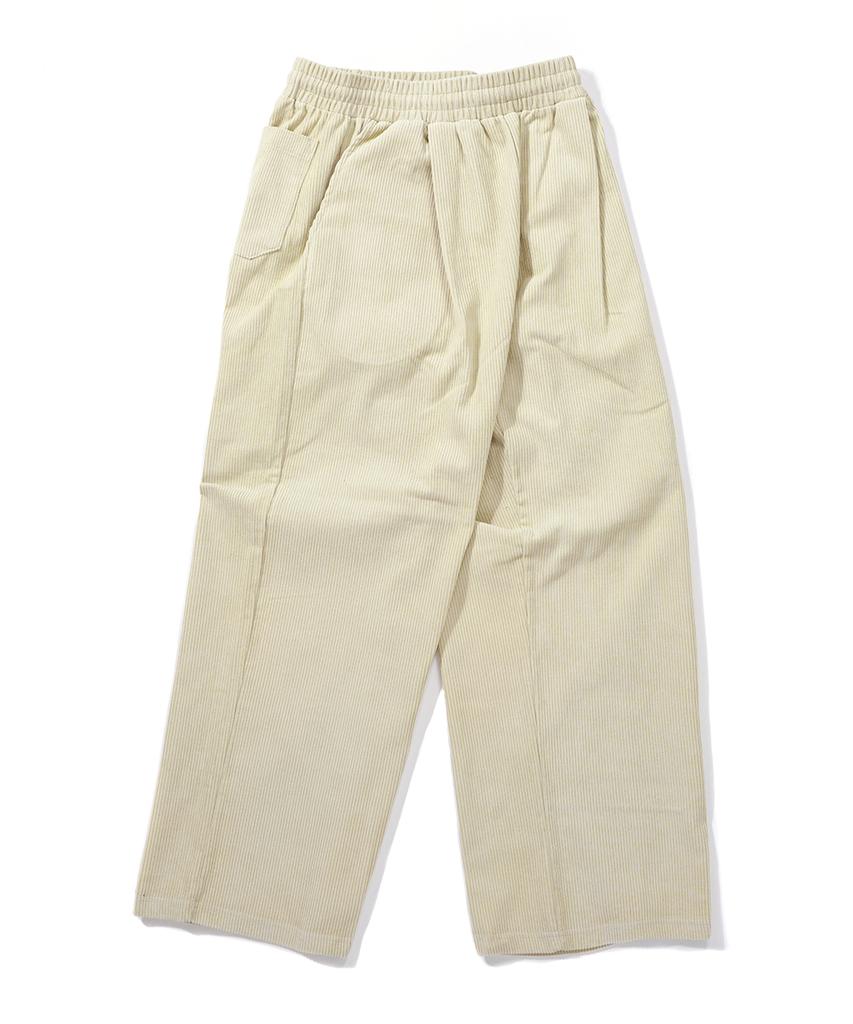 GAKKAI UNIONS One-Pleat Corduroy Pants Cream