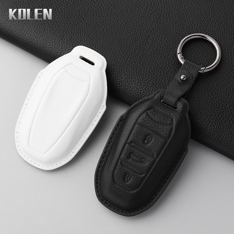 Genuine Genuine Leather Auto Key Fob Cover Case Fit For Peugeot 2008 3008 4008 5008 308 408 508 Citroen C1 C2 C4 C6 C3-Xr Picasso Grand Ds3 Ds5